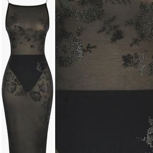 House or CB Amirah Embellished Body-Con Midi Dress